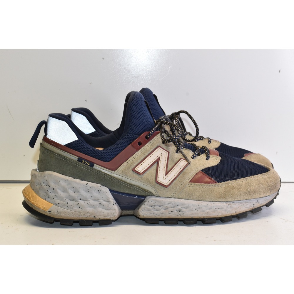 New Balance 574 Sport V2 Sport Sneakers Tan Navy Mens 11 MS574LTA Suede Mesh